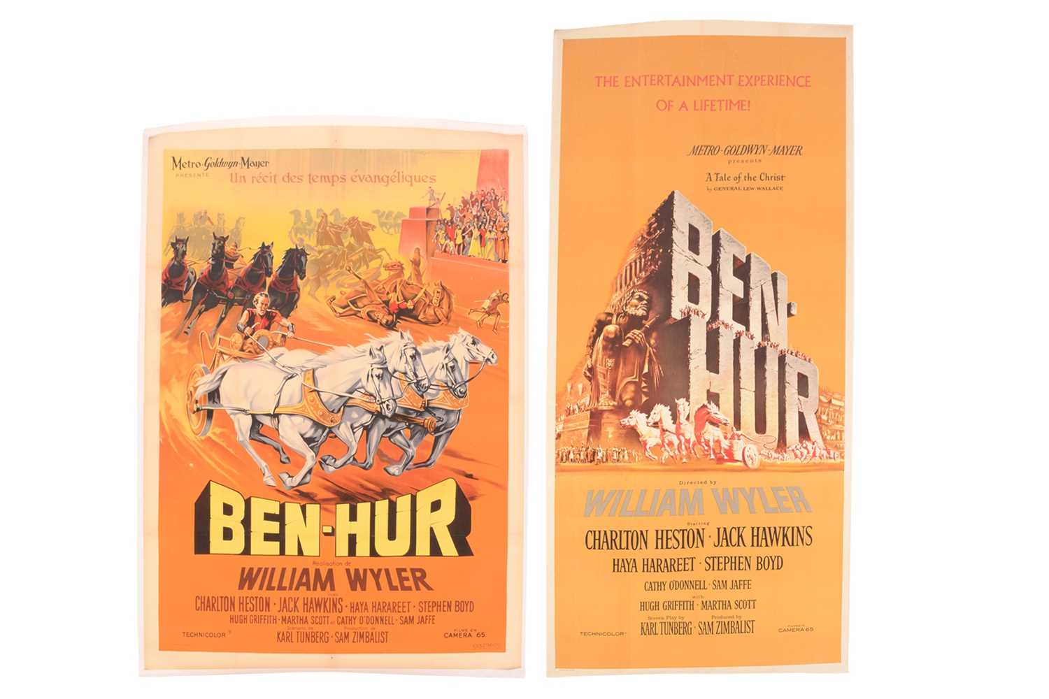 A pair of original colour film posters from 1952 and 1959 for 'Ben-Hur